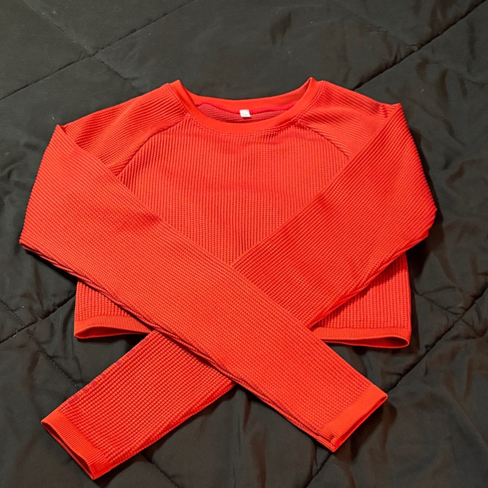 Aerie Red Ribbed Crop Top